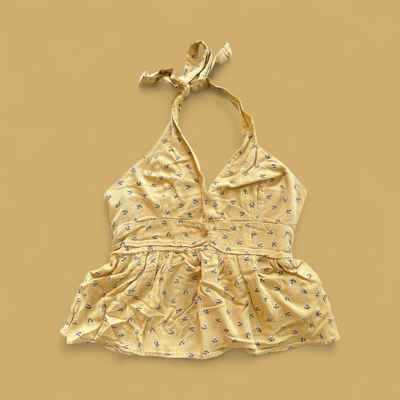 American Eagle Outfitters Yellow Floral Tank Top Size Small - Picture 1 of 5